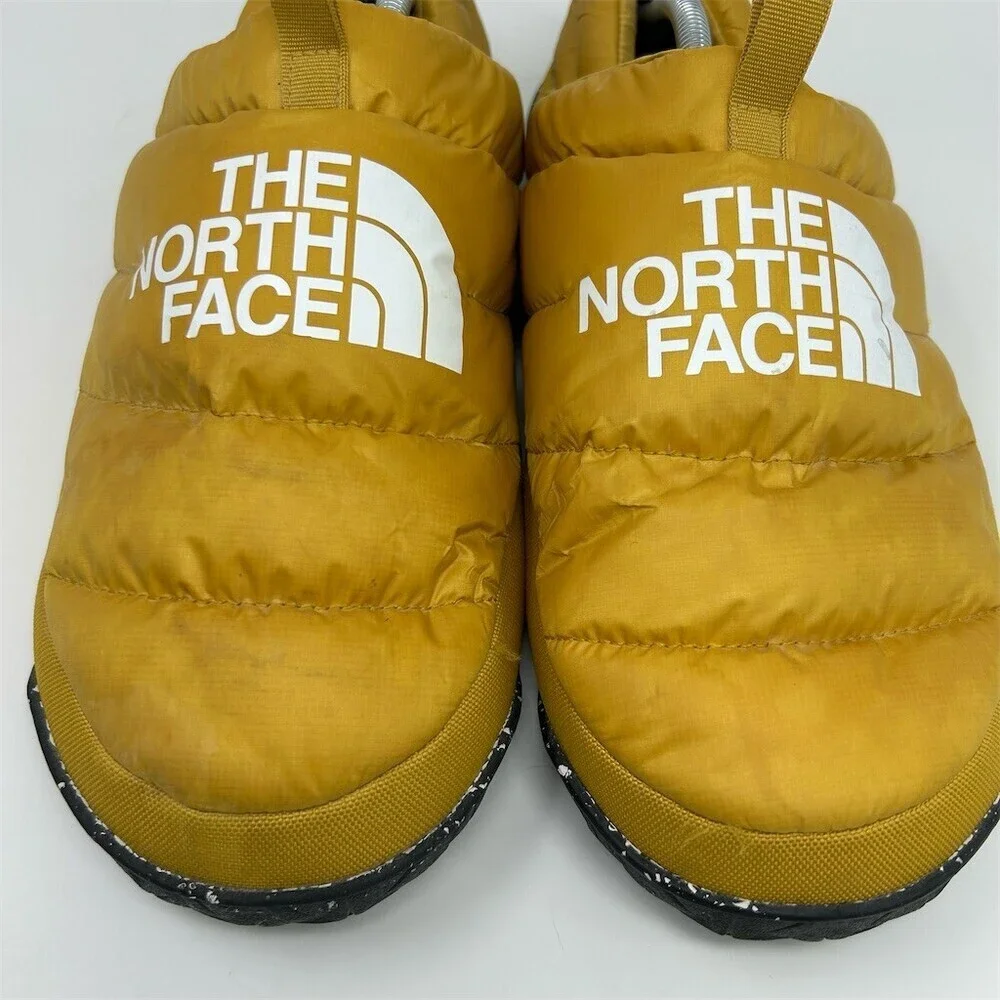 The North Face Nuptse Mule Slippers Unisex Mustard Yellow Insulated Camp Size 13